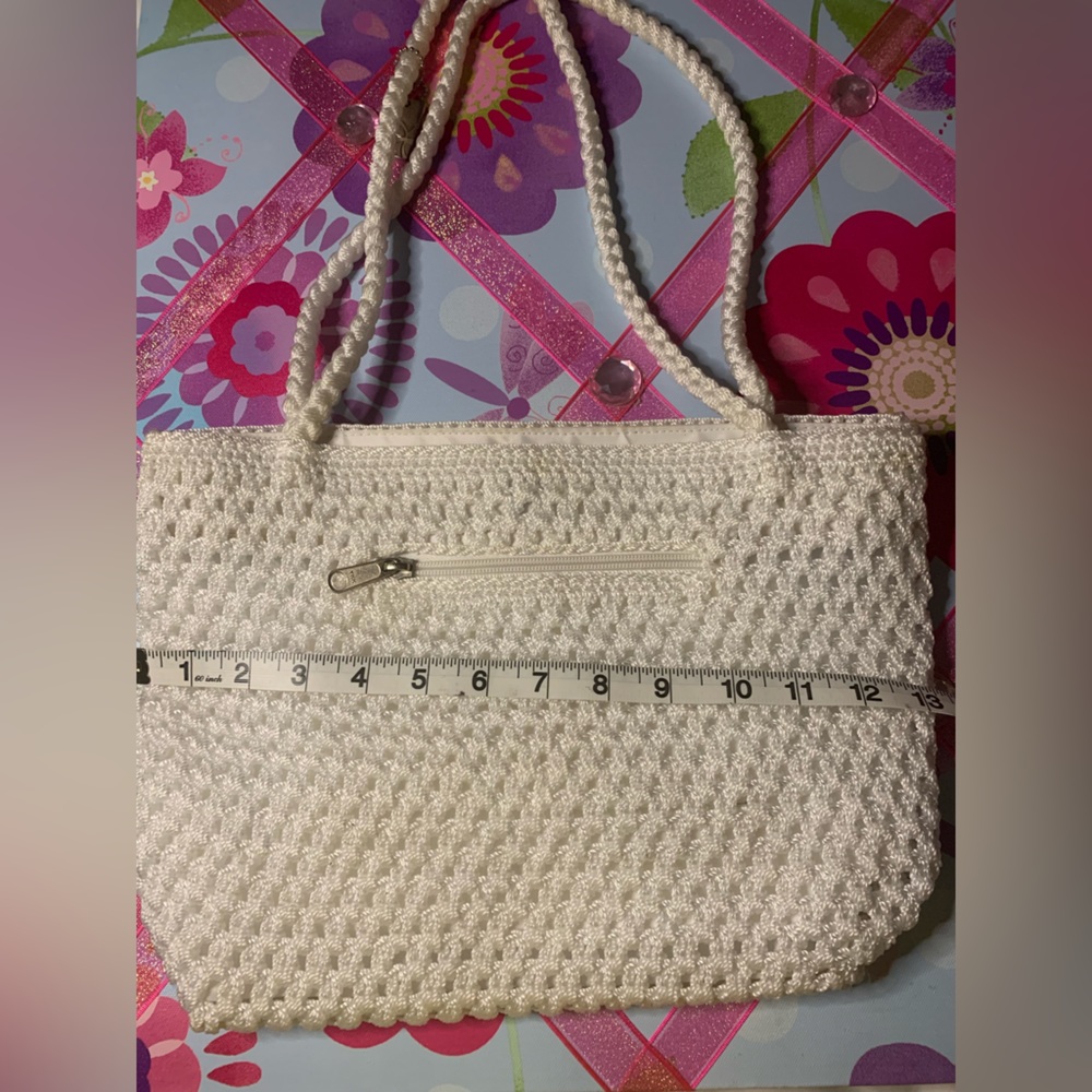 Whites crochet/ woven shoulder bag